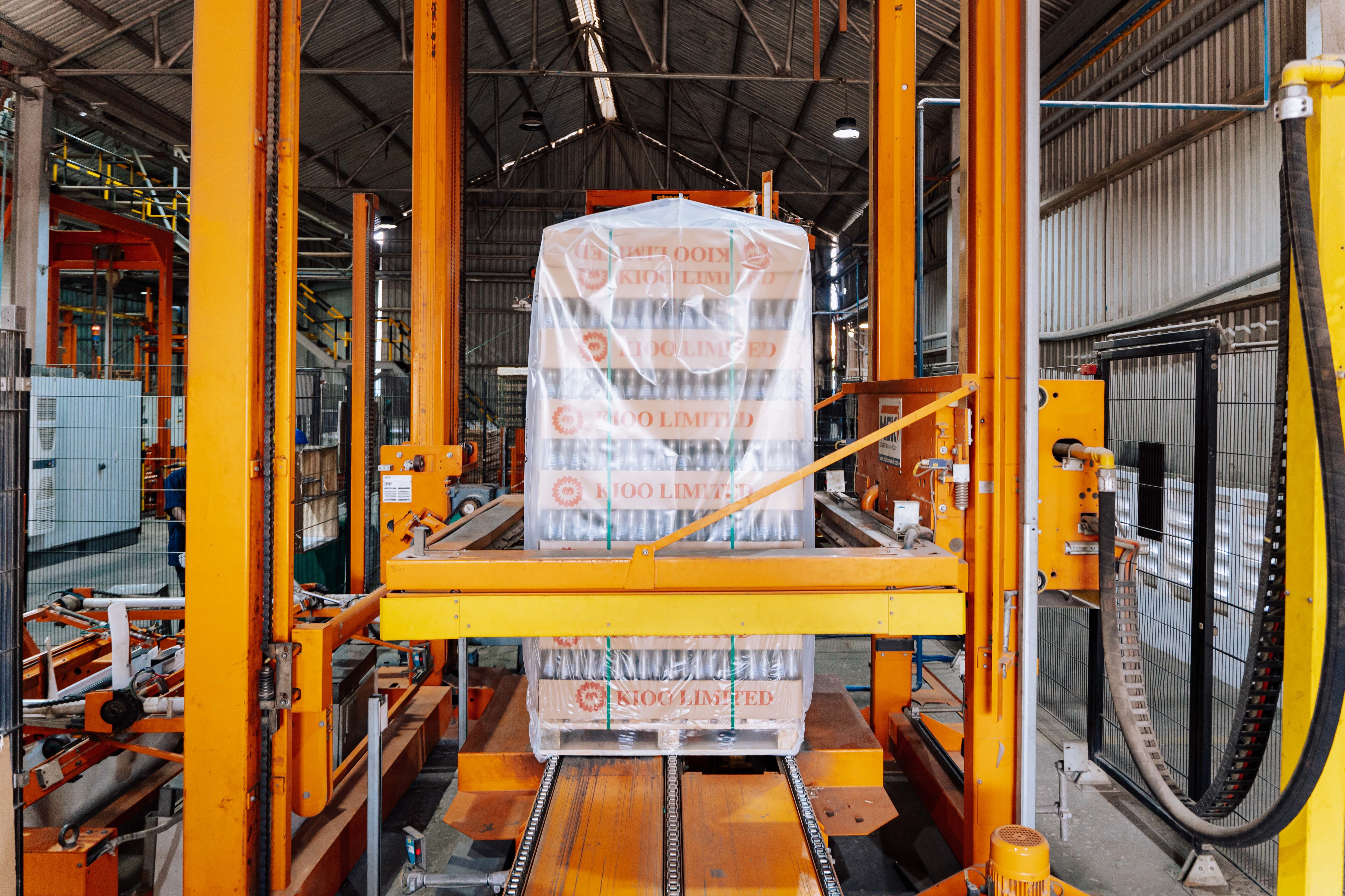 Palletized freight in a distribution warehouse