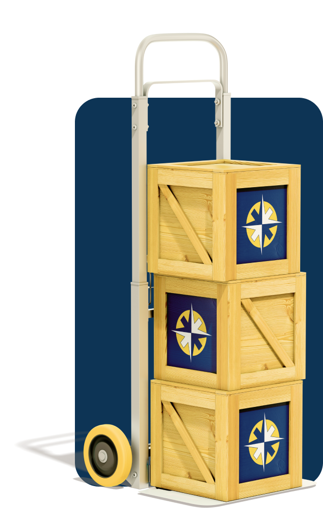 Palletized LTL freight ready for pickup