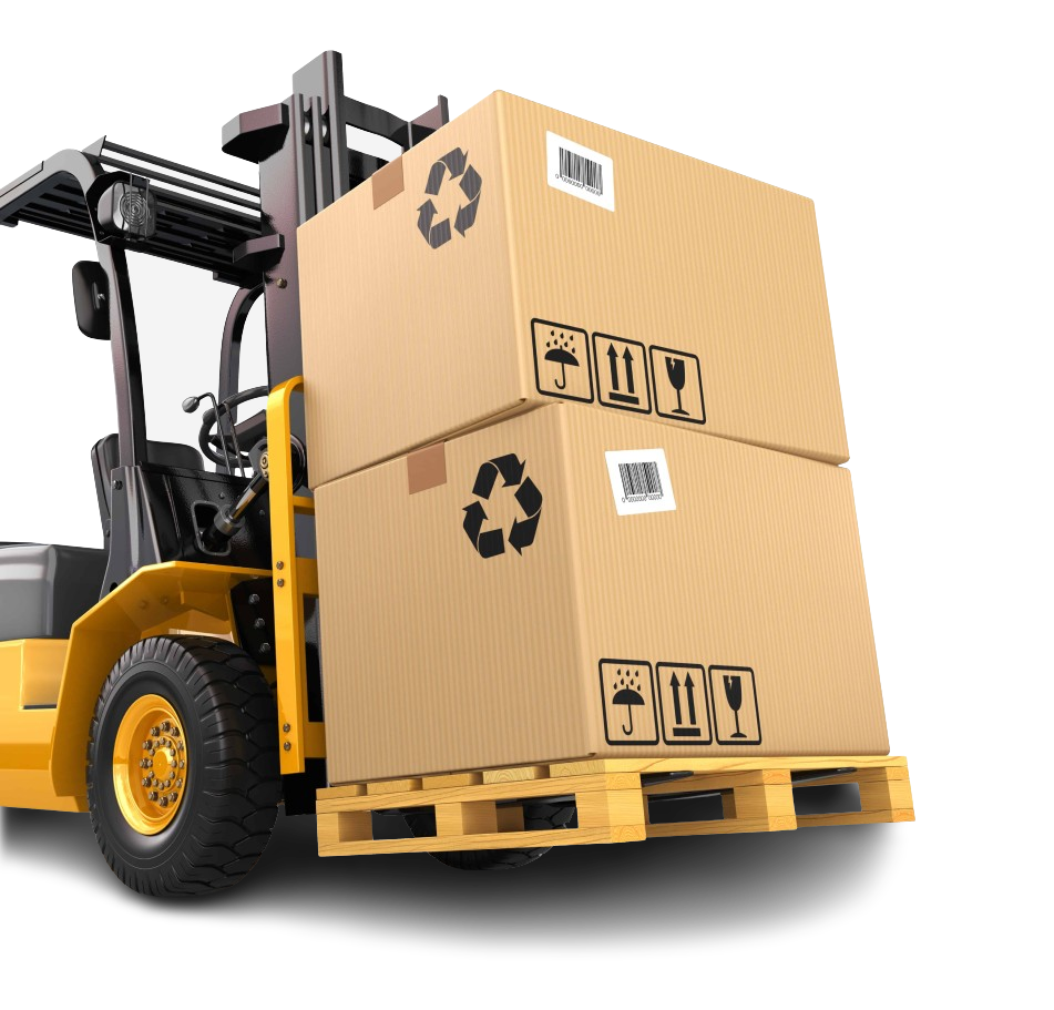Logistics professional with packages