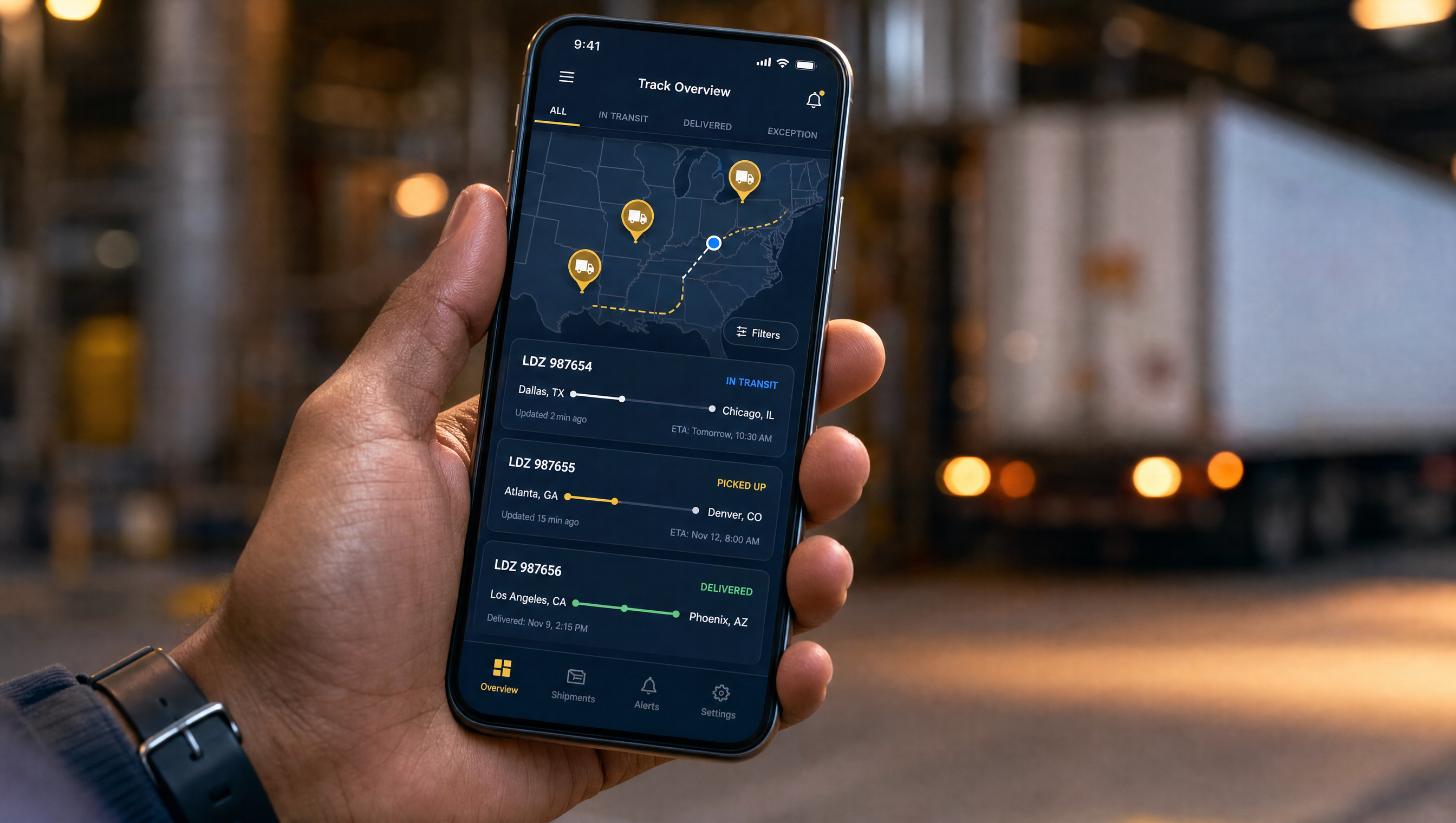 Live Load Updates — real-time shipment tracking on mobile